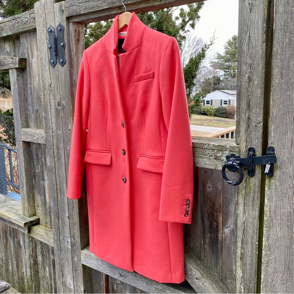 J.Crew Regent Top Jacket Coat in Coral Red